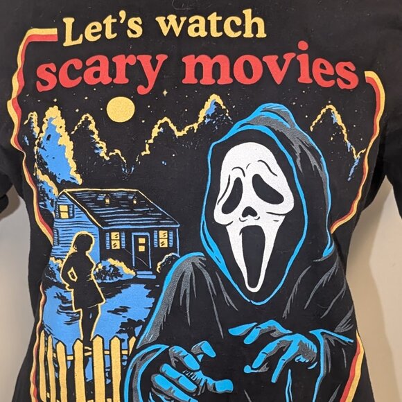 SCREAM Ghostface Let’s Watch Scary Movies Shirt / Top Adult Size L - Picture 2 of 3